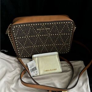 Michael Kors Small Beaded Cross Body~Monogram, Including a Dust Bag~Beautiful!